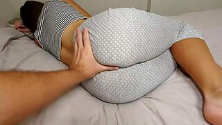 Milf shares bed with neighbor while husband’s away. Curvy beauty rides hard!