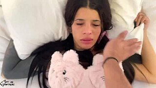 Submissive Latina begs for slaps and deep pounding. Daddy delivers hard with a creampie.