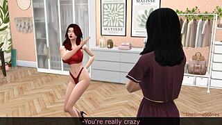 lesbian stepsisters explore intimate sex in anime scene