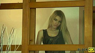 black4k tells of a blonde teen 18+ seduced by a muscular black stud in hotel.