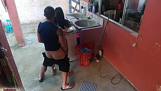 Hey, the boss left and the maid couldn’t resist my hard cock! 😈