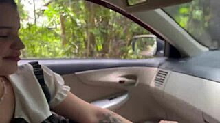 Hippie nympho hitchhikes for big cocks. Her natural tits bounce wild on college roads.