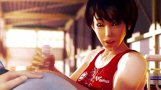 Can the athlete handle her coach's big cock in this 3D hentai blowjob session?