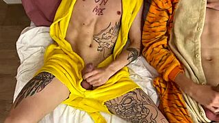 wanna see hard action at a pajama party with the guys?