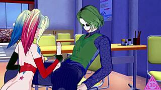 Harley Quinn hentai blowjob and cumshot fun