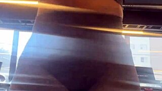 Truckers honk at my wet pussy in gym