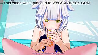 playing pool in this fun anime game by badpoipoi, it's so immersive