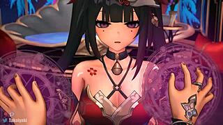 Black swan and sparkle ride cowgirl, squirting and creampieing subtly.