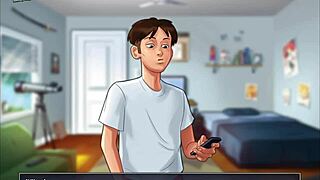 i bent over with my shaved pussy and small tits for doggystyle in summertime saga 248