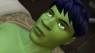 The Hulk fucks a sexy redhead girl in anal only.