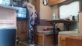 Friends camping alone in the wilderness