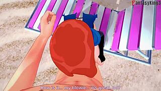 yae miko, ready for bikini sex on the beach in pov style?