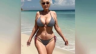Granny Showing Her Sexy Bikini with Dirty Talk - Watch Nude?