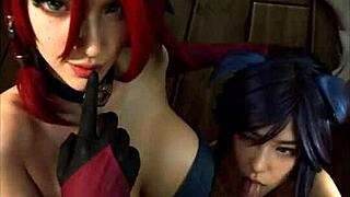 Miss Fortune and Ahri in Uncensored Hentai Cosplay AI Art