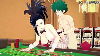 Wow! Mina Ashido, Momo Yaoyorozu, and Izuku Midoriya in Bunny Girl Outfits! Intense Sex in My Hero Academia Hentai!