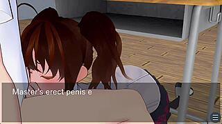 karin blows me under desk in school blazer