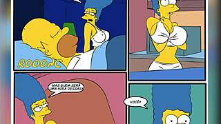 Cartoon parody of The Simpsons with a police encounter story