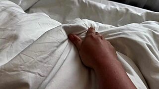 A pregnant woman teases, Woke him up with a blowjob for morning creampie?