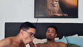 Skinny twink gets dominated by a big cock lover