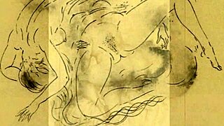 vintage erotic drawings in antique cartoon anime hentai retro style