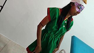 She is a very sensual and sexy female elf the indian and her fantasies of having sex at christmas on a hospital gurney