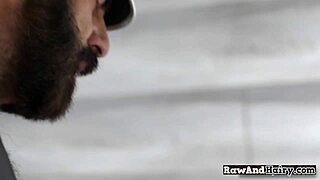 this horny gay bear is banging that otter's ass bareback with rough anal sucking