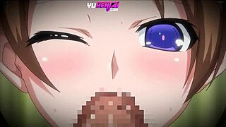 yo, check this glory hole in stepsister’s wall for wild hentai threesome