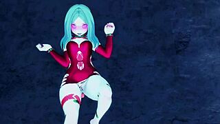 rebecca enjoys a fantasy blowjob in night city cyberpunk setting