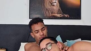 Skinny twink gets dominated by a big cock lover