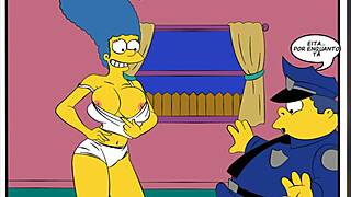 Cartoon parody of The Simpsons with a police encounter story