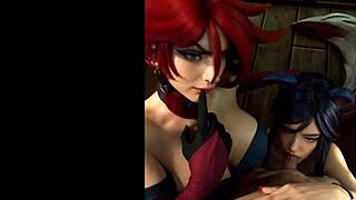 Miss Fortune and Ahri in Uncensored Hentai Cosplay AI Art