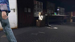 Cristina ends up getting drilled by two mechanics at the workshop