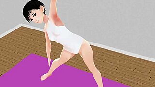 i tried stretch yoga with anime girl leo, but messed up the poses lol