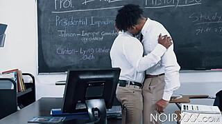 Ebony Dudes Adrian Hart and Tony Genius Fuck Bareback After Kissing