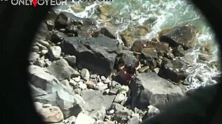 I saw this horny teen babe riding her boyfriend at the beach, couldn’t look away!