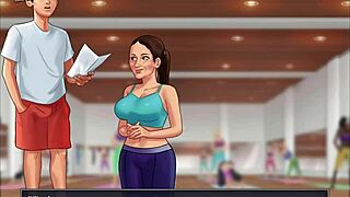 i bent over with my shaved pussy and small tits for doggystyle in summertime saga 248