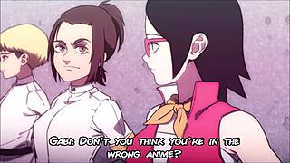 In this cartoon anime hentai, the big ass character performs a silent twerk dance