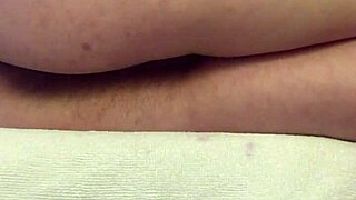 very hairy teen pussy pulsates in close-up during real hands-free orgasm.