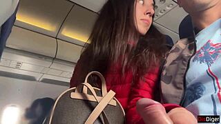 Risky public jerking off on a plane packed with people, flashing my cock outdoors.