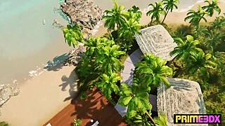 deep tissue massage turns into futanari foursome animation