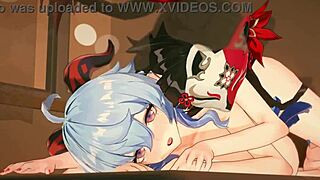 甘雨 � 花火　モーション ダメージボイス in hentai kissing lesbian