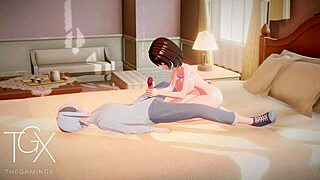 Anime hentai futanari games with sexy girl doing blowjob, cowgirl, and anal in wild positions!