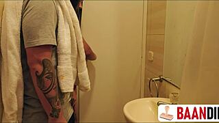 my busty mexican neighbor wants to fuck in our shared dorm bathroom.