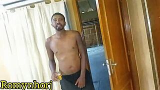 Sexy hotel room action with a hot Brazilian couple