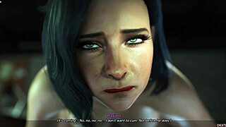 Hot 3D milf cheats while sucking big cock