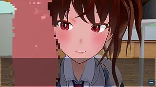 karin blows me under desk in school blazer