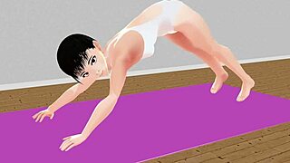 i tried stretch yoga with anime girl leo, but messed up the poses lol