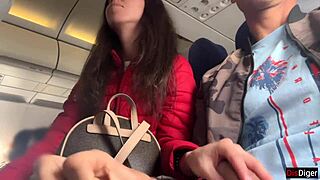 Risky public jerking off on a plane packed with people, flashing my cock outdoors.