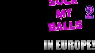 Blonde european sucks huge bubble butt passionately.