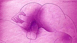 Cartoon sex with Animation on paper pens and pencils